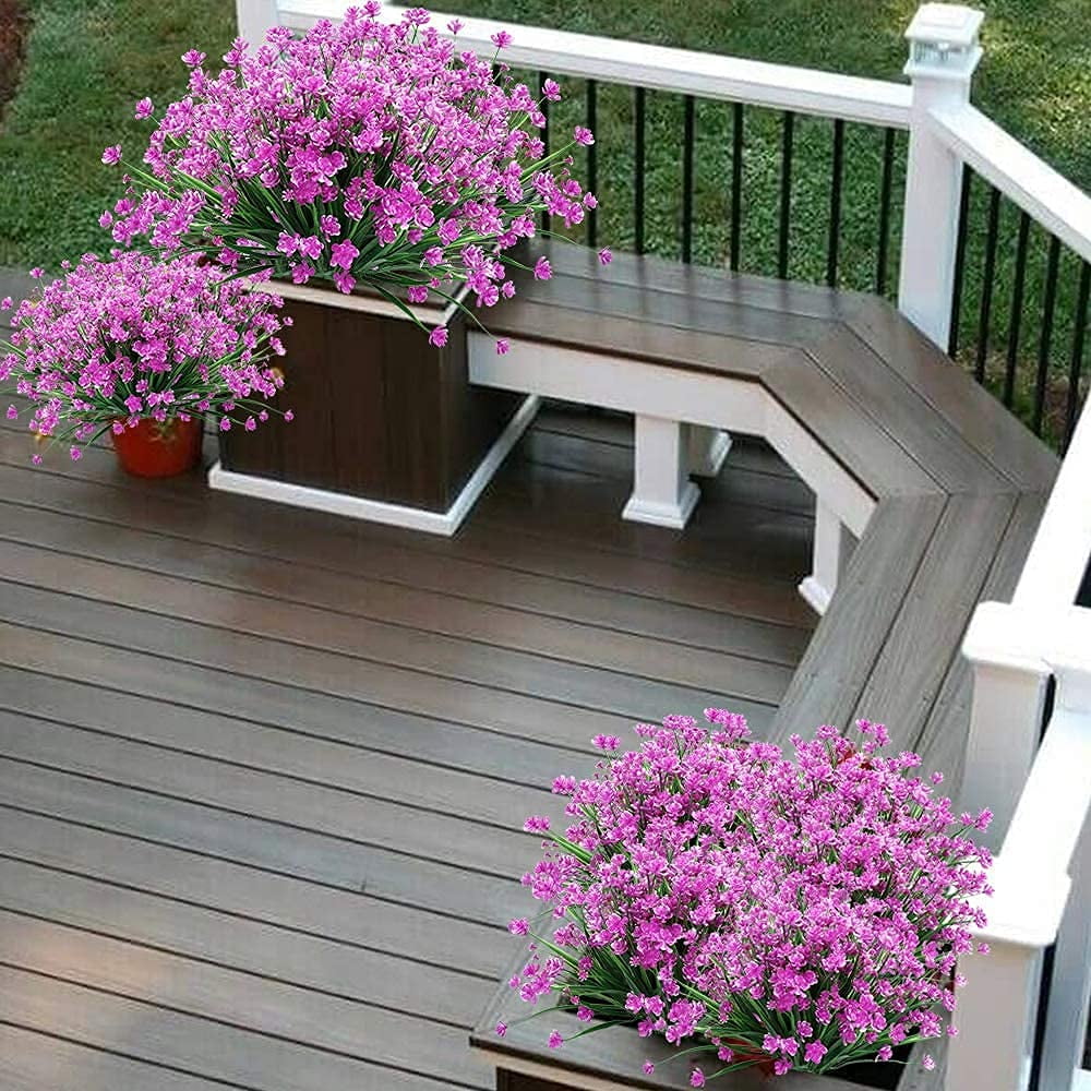 TETOU 10pcs Artificial Camellia Flowers for Outside UV Resistant Faux Flowers for Graveside Garden Home Wedding - Multicolor