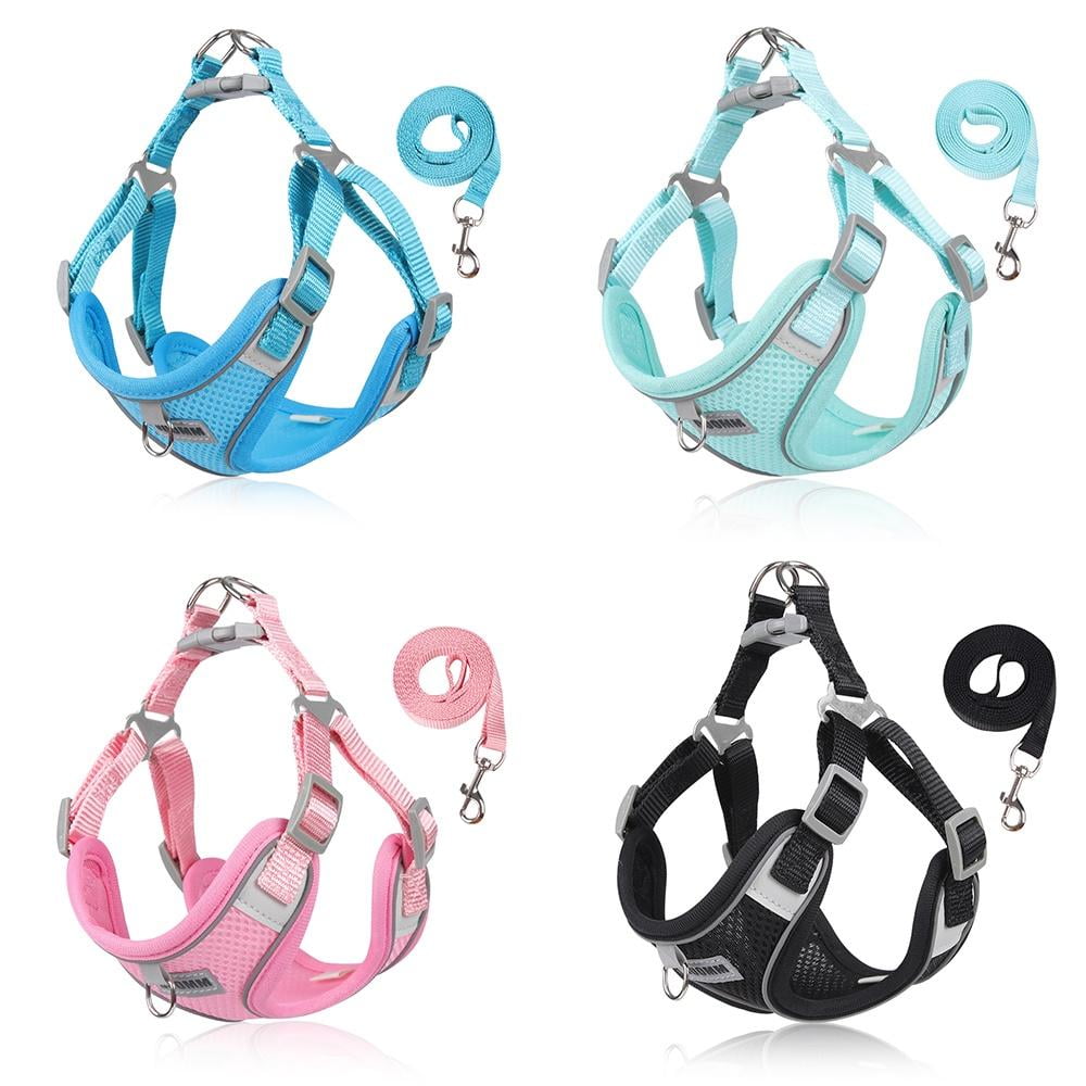 TETOU Reflective Dog Harness and Leash Set, No-Pull Pet Harness Adjustable Mesh, Ultra Breathable Padded Dog Vest Harness for Small Medium Dogs