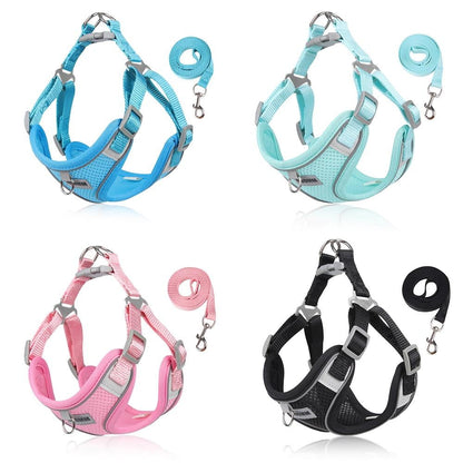 TETOU Reflective Dog Harness and Leash Set, No-Pull Pet Harness Adjustable Mesh, Ultra Breathable Padded Dog Vest Harness for Small Medium Dogs