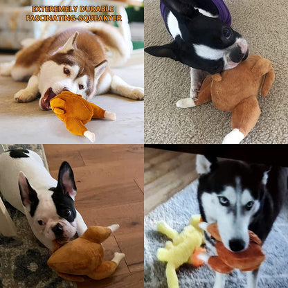 Creative Roast Chicken Shape Plush Dog Toys Food Shape Chew Toys Squeaky Toys for Dogs and Cats