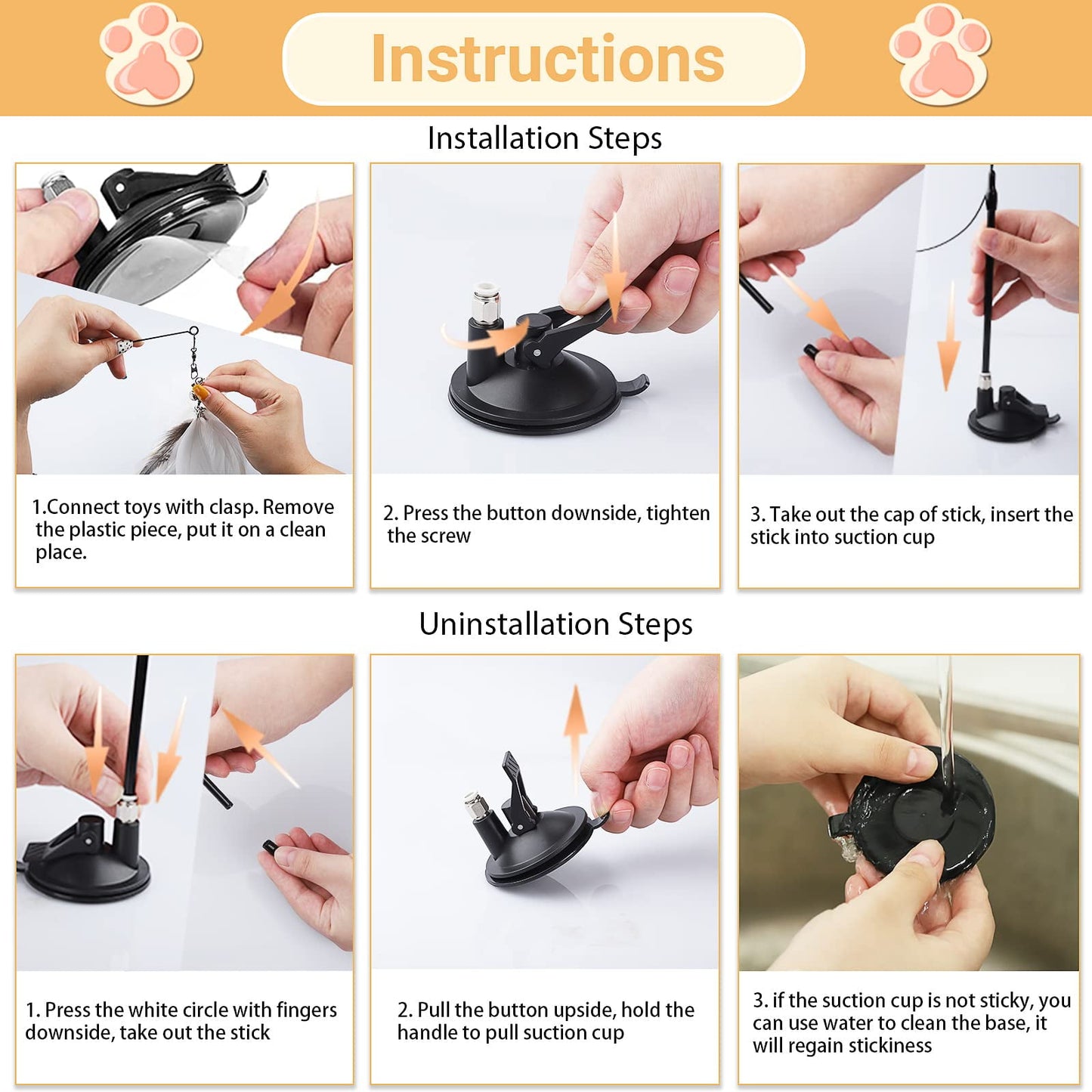 TETOU Simulation Bird Interactive Cat Stick Toy with Suction Cup Funny Feather for Kitty Play Chase Exercise Cat Toy Supplies