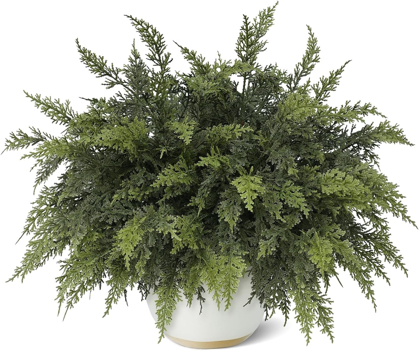 TETOU 6pcs Real Touch Cedar Branches,18" Artificial Christmas Cedar Branch Realistic Fake Pine Picks Faux Greenery Plants Stem for Vase DIY Crafts Garland Wreath Indoor Outdoor Home Decor