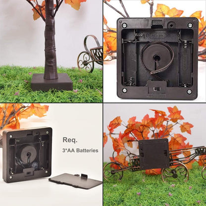 TETOU Artificial Fall Lighted Maple Tree Battery Operated 24 LED Thanksgiving Decorations Table Lights for Wedding Party Gifts Indoor Outdoor Autumn Harve'st Home Decor