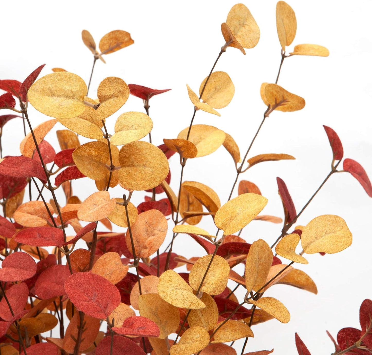 TETOU 6Pcs Fall Artificial Eucalyptus Stems,24In Fake Faux Eucalyptus Leaves Branche Plants for Home Floral Arrangement Vase Filler Party Thanksgiving Halloween Decoration