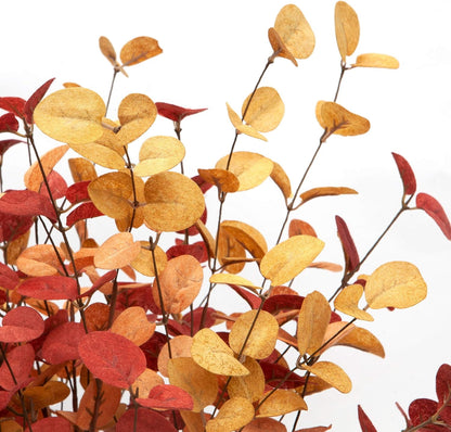TETOU 6Pcs Fall Artificial Eucalyptus Stems,24In Fake Faux Eucalyptus Leaves Branche Plants for Home Floral Arrangement Vase Filler Party Thanksgiving Halloween Decoration