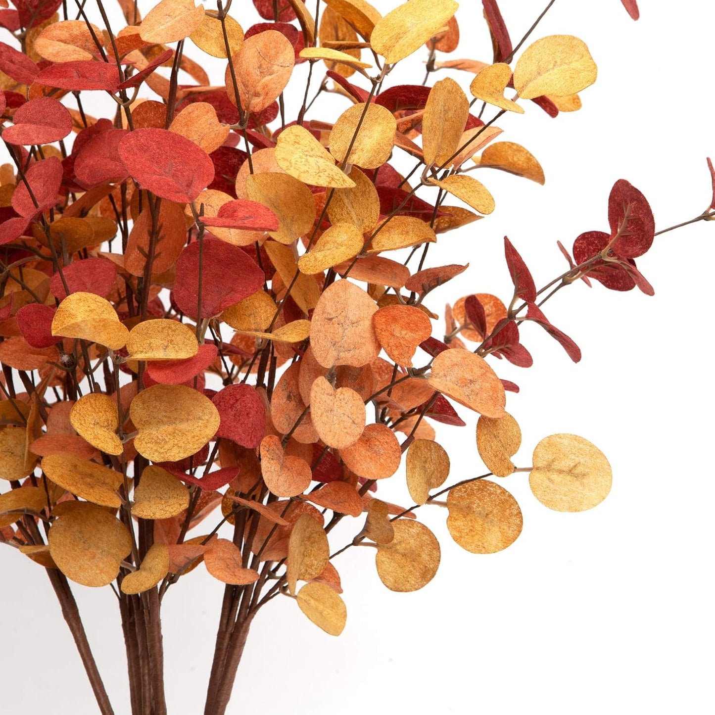 TETOU 6Pcs Fall Artificial Eucalyptus Stems,24In Fake Faux Eucalyptus Leaves Branche Plants for Home Floral Arrangement Vase Filler Party Thanksgiving Halloween Decoration