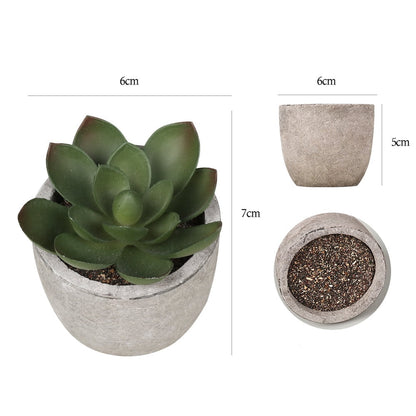 TETOU 5pcs Artificial Succulent Plants Mini Fake Plant Potted Planter Small Plant Leaf Home Green Decor