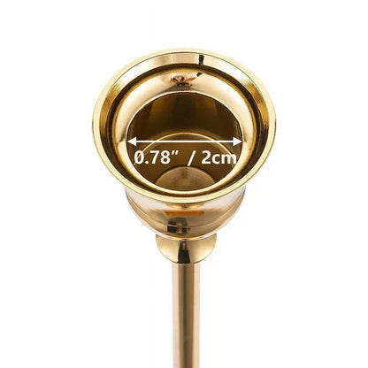 TETOU Candlestick Holders Set of 3 Taper Goblet Brass Gold Candle Holders Fireplace Party Wedding Dining Decor