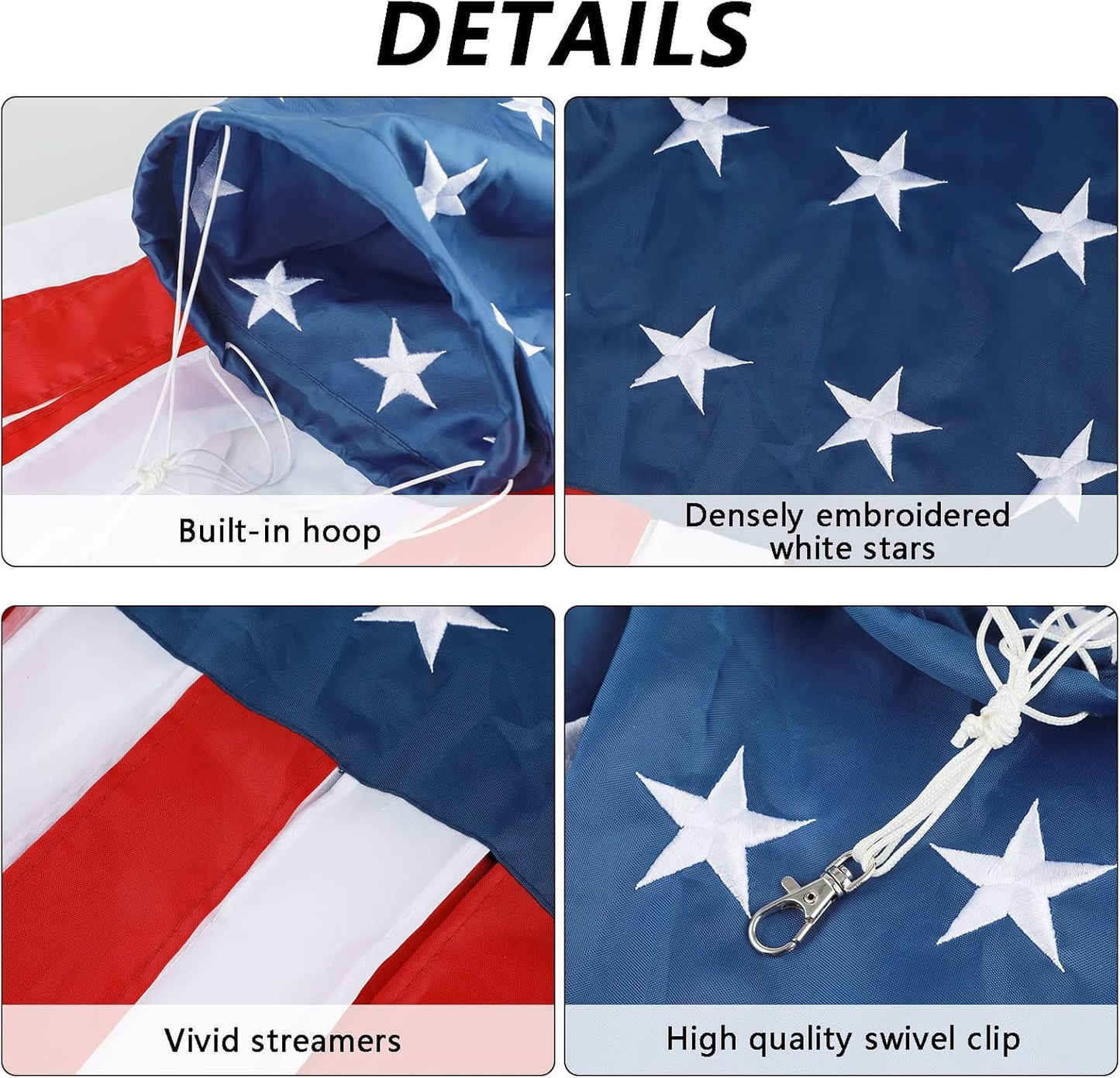 TETOU 4th of July Decorations, 40''American Flag USA Windsock with Stars for Outside Heavy Duty,Red White and Blue Fourth of July USA Patriotic Decor for Independence Day Memorial Day Veterans Day