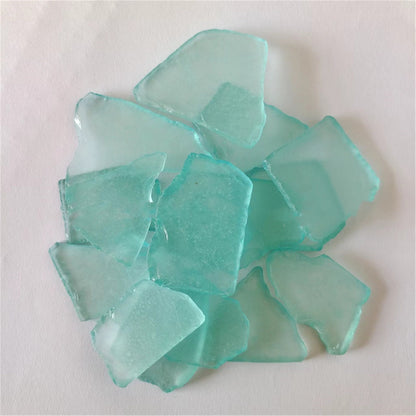 TETOU Blank Irregular Shaped Pieces Sea Glass Place Cards DIY Name Cards for Beach Wedding, Banquets Dinner Party Events Decoration