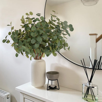 TETOU 6pcs Artificial Eucalyptus Stems 24" Faux Eucalyptus Branches Fake Greenery Plants Vase Home Wedding Decor