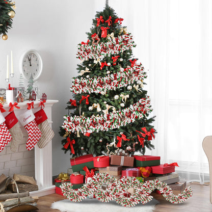 TETOU 32.8Ft Christmas Tinsel Garland Metallic Twist Red Green White Hanging Garland Wedding Birthday Decor