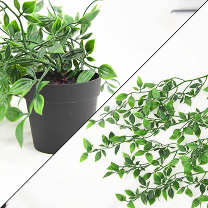 TETOU 1pcs Artificial Hanging Plants Small Outdoor Fake Potted Plants for Indoor Wall Decor (with basket)